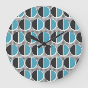 Geometrische Eleganz: Vintages Musterdesign. Große Wanduhr