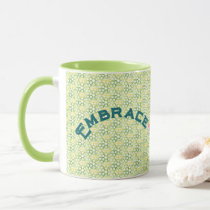 Geometrische Embraunsicherheit in Kalkgrün Tasse