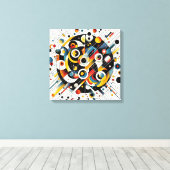 Geometrische Energiestöße - Abstrakte Circle Art Leinwanddruck (Insitu (Holzboden))