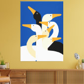 Geometrische Enten Herde Kunst Druck Fettes Blau W Leinwanddruck (Insitu (Wohnzimmer))