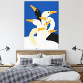 Geometrische Enten Herde Kunst Druck Fettes Blau W Leinwanddruck (Insitu (Schlafzimmer))