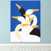 Geometrische Enten Herde Kunst Druck Fettes Blau W Leinwanddruck (Insitu (Holzboden))