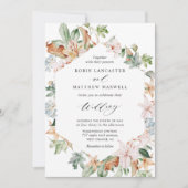 Geometrische erdblüte bei einer grünen Hochzeit Einladung (Vorderseite)