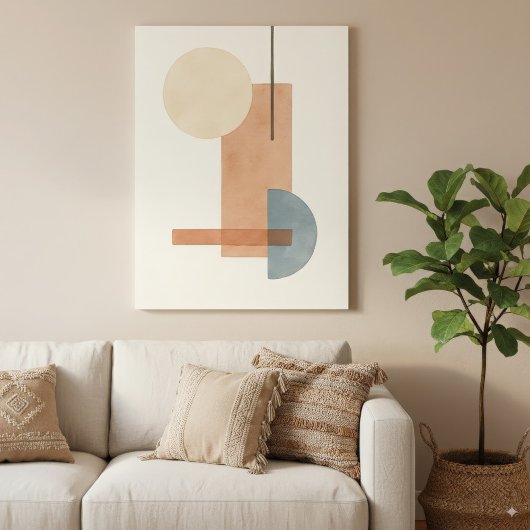 Geometrische Erde Tone Abstrakt Art Canvas Print Leinwanddruck