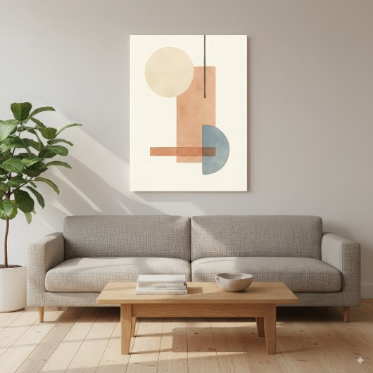 Geometrische Erde Tone Abstrakt Art Canvas Print Leinwanddruck