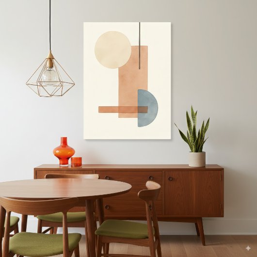 Geometrische Erde Tone Abstrakt Art Canvas Print Leinwanddruck