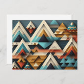 Geometrische Erdtöne Textur Aztec Tribal Postkarte (Vorne/Hinten)
