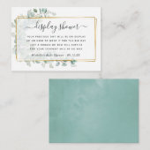 Geometrische Eukalyptus-Babydusche Begleitkarte (Vorne/Hinten)