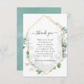 Geometrische Eukalyptus-Babydusche Dankeskarte (Vorne/Hinten)