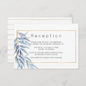 Geometrische Eukalyptus-Blätter Hochzeitsstiftung Begleitkarte (Vorne/Hinten)