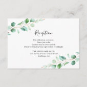 Geometrische Eukalyptus Greenery-Empfang-Karte Begleitkarte (Vorderseite)