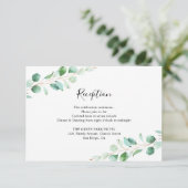 Geometrische Eukalyptus Greenery-Empfang-Karte Begleitkarte (Stehend Vorderseite)