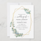 Geometrische Eukalyptus-Hochzeit Einladung (Vorderseite)