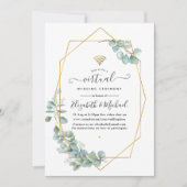 Geometrische Eukalyptus Online Virtual Wedding Einladung (Vorderseite)