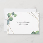 Geometrische Eukalyptus Wedding RSVP Card (Rückseite)