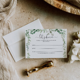 Geometrische Eukalyptus Wedding Song Request Card RSVP Karte