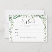 Geometrische Eukalyptus Wedding Song Request Card RSVP Karte (Vorderseite)