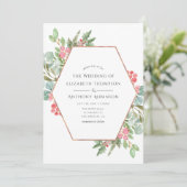 Geometrische Eukalyptus-Weihnachtszeit Einladung (Stehend Vorderseite)