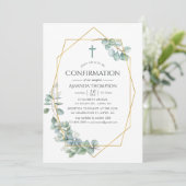 Geometrische Eukalyptusbestätigung Einladung (Stehend Vorderseite)