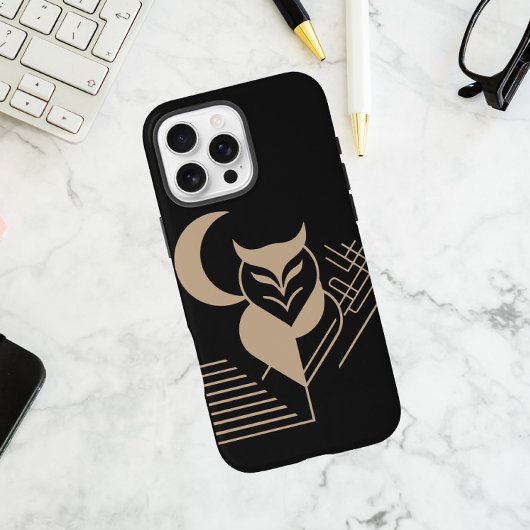 Geometrische Eule mit Halbmond Case-Mate iPhone Hülle