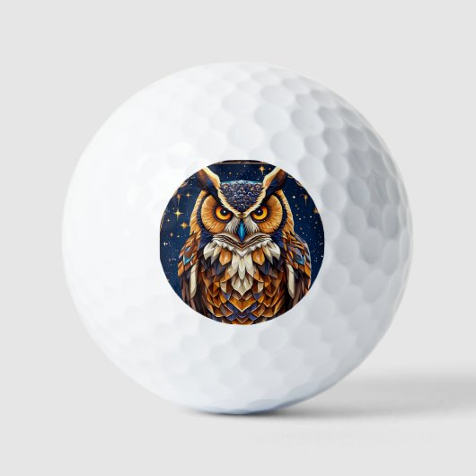 Geometrische Eule mit lebhaften Farben Golfball (Vorderseite)