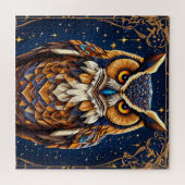 Geometrische Eule mit lebhaften Farben Puzzle (Horizontal)