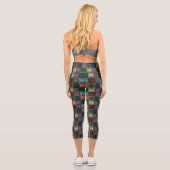 Geometrische Eulen Capri Leggings (Rückseite)