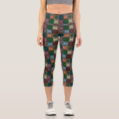 Geometrische Eulen Capri Leggings (Vorderseite)
