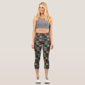 Geometrische Eulen Capri Leggings (Vorderseite)