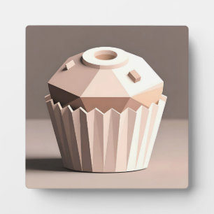 Geometrische facettierte Cupcake-Kunst Fotoplatte