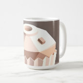 Geometrische facettierte Cupcake-Kunst Kaffeetasse (VorderseiteRechts)
