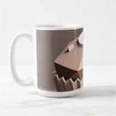 Geometrische facettierte Cupcake-Kunst Kaffeetasse (Links)