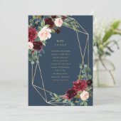 Geometrische Fall Elegance-Tischnummer mit Sitz Menükarte (Stehend Vorderseite)