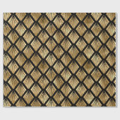 Geometrische Fans aus Gold und Black Art Deco Geschenkpapier (Flach)