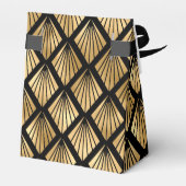 Geometrische Fans aus Gold und Black Art Deco Geschenkschachtel (Rückseite)