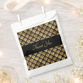 Geometrische Fans des eleganten Goldes und Schwarz Geschenktütchen (Ausgeschnitten)