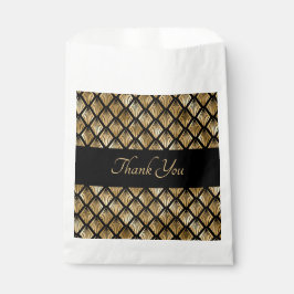 Geometrische Fans des eleganten Goldes und Schwarz Geschenktütchen