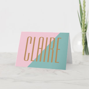 Geometrische Farbblock-Pink-Teal-Personalisierter