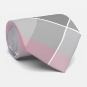 geometrische Farbblöcke rosa grau Krawatte (Gerollt)