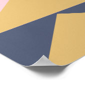 Geometrische Farbblockkunst in Weiß, Marine und Go Poster (Ecke)