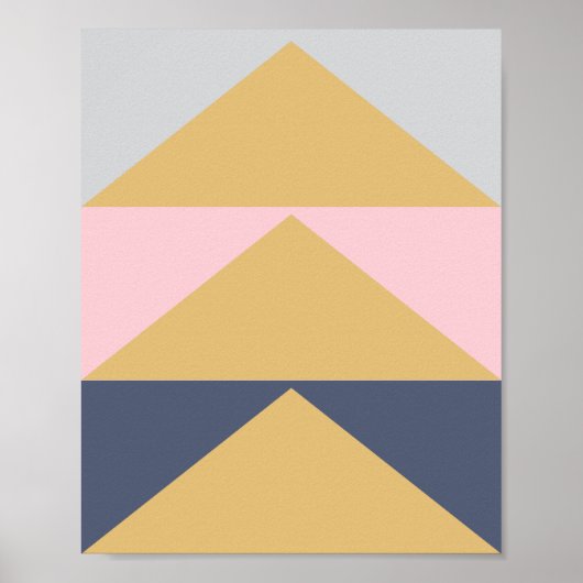 Geometrische Farbblockkunst in Weiß, Marine und Go Poster (Vorne)