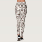 Geometrische FarbblockRechtecke - braun und beige Leggings (Rückseite)
