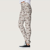 Geometrische FarbblockRechtecke - braun und beige Leggings (Links)
