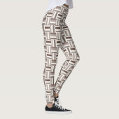 Geometrische FarbblockRechtecke - braun und beige Leggings (Rechts)