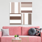 Geometrische FarbblockRechtecke - braun und beige Leinwanddruck (Insitu (Wohnzimmer))
