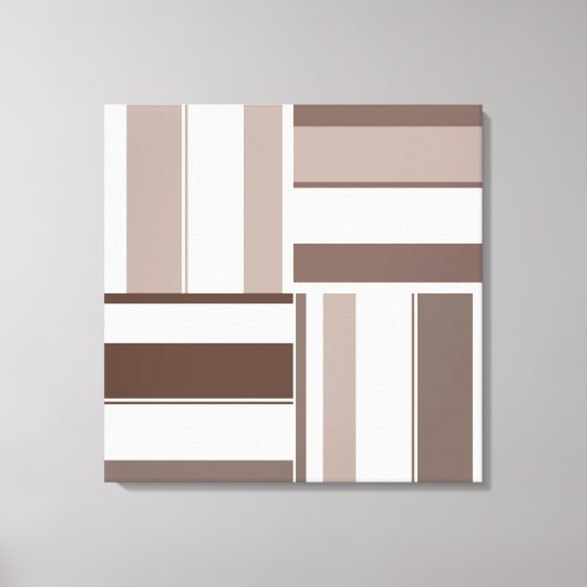 Geometrische FarbblockRechtecke - braun und beige Leinwanddruck (Vorderseite)