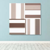 Geometrische FarbblockRechtecke - braun und beige Leinwanddruck (Insitu (Holzboden))