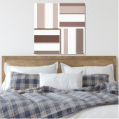 Geometrische FarbblockRechtecke - braun und beige Leinwanddruck (Insitu (Schlafzimmer))