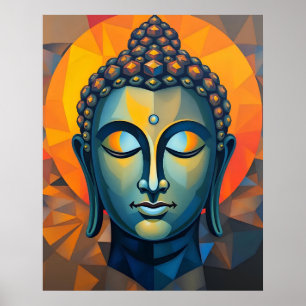 Geometrische Farben Moderne Kunst   Abstrakt Buddh Poster