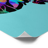 Geometrische Farben und Blumenposter Poster (Ecke)